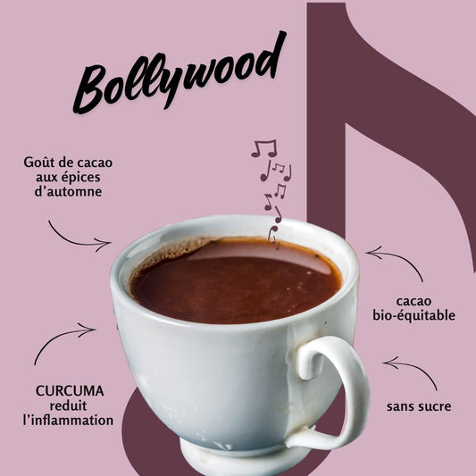 Les Siffleux, breuvages torréfiés Le Bollywood: cacao, aux épices chaï