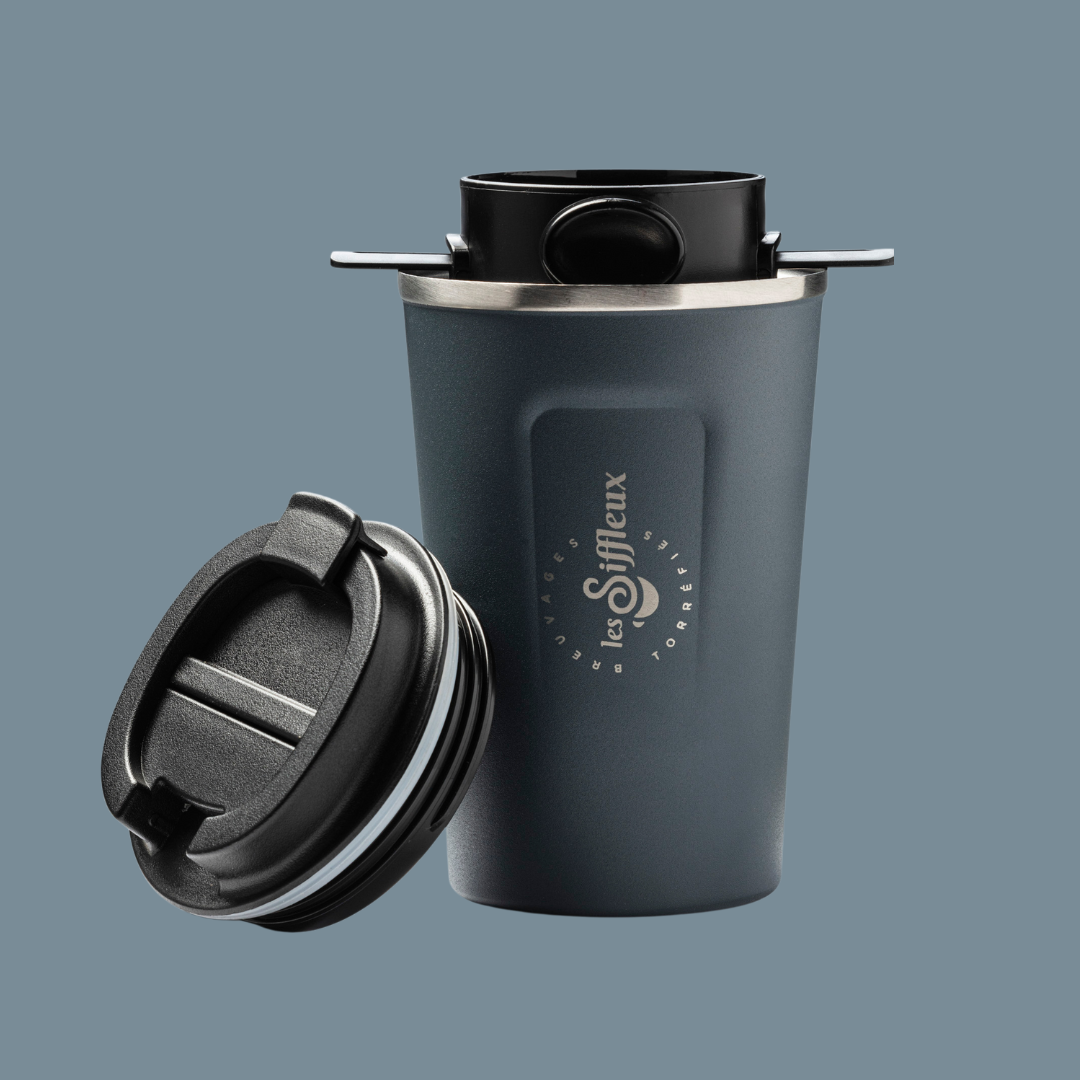 Les Siffleux, breuvages torréfiés Tasse isolante et filtre