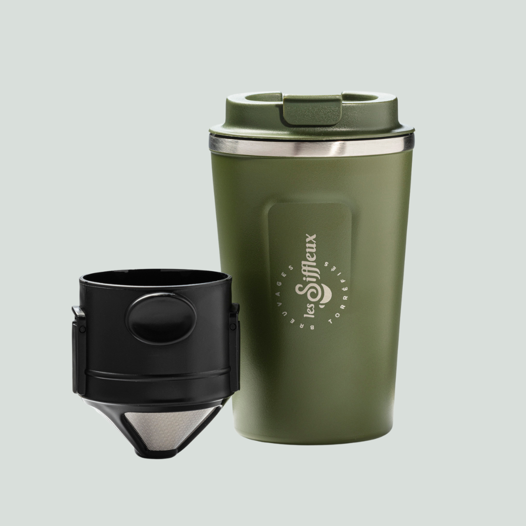 Les Siffleux, breuvages torréfiés Tasse isolante et filtre