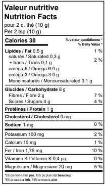 Siffleux - La Valse - curcuma biologique, cacao biologique, sucre de canne biologique, gingembre biologique.